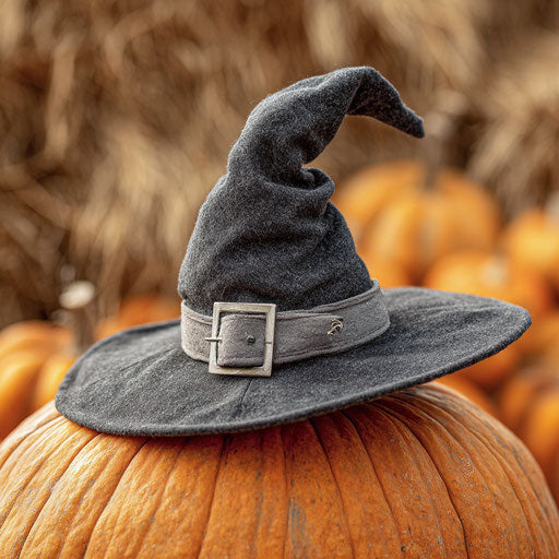 Witch's Hat Adorning a Pumpkin