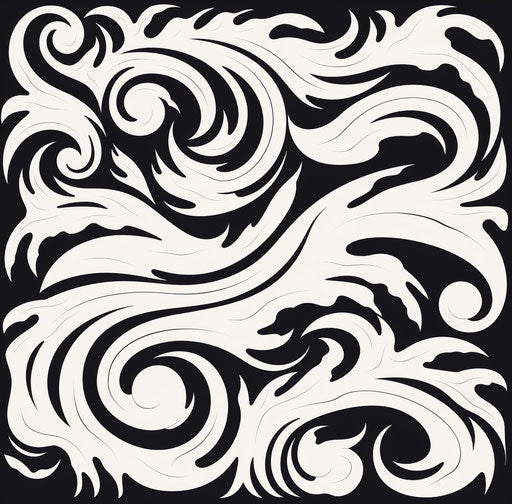 Tribal tattoo pattern, poured poignant Maori art style