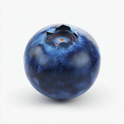 3D blueberry in photorealistic style on flat white background