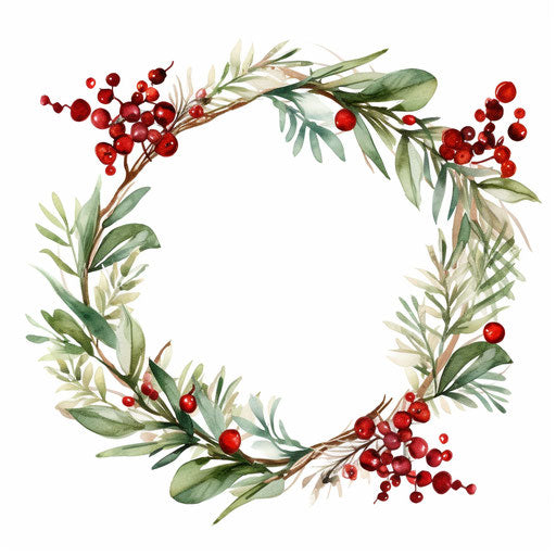 Christmas frame clipart in the style of Minimalist, on a white background