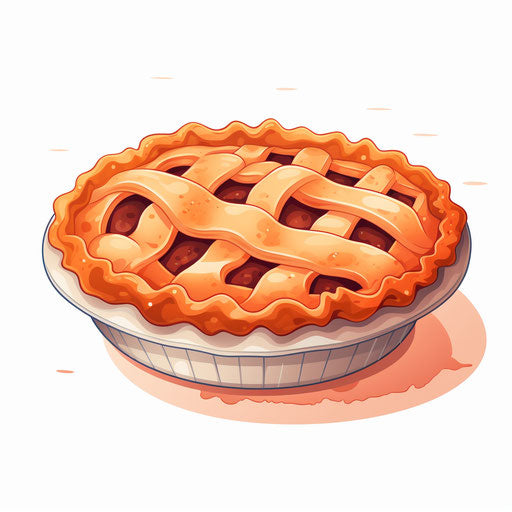 Minimalist style pie clipart, on white background