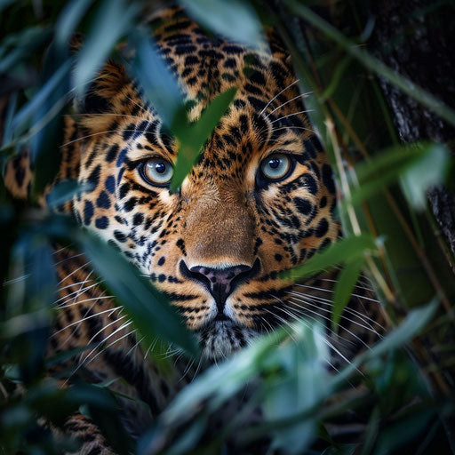 Amur leopard through foliage, moment of solitude