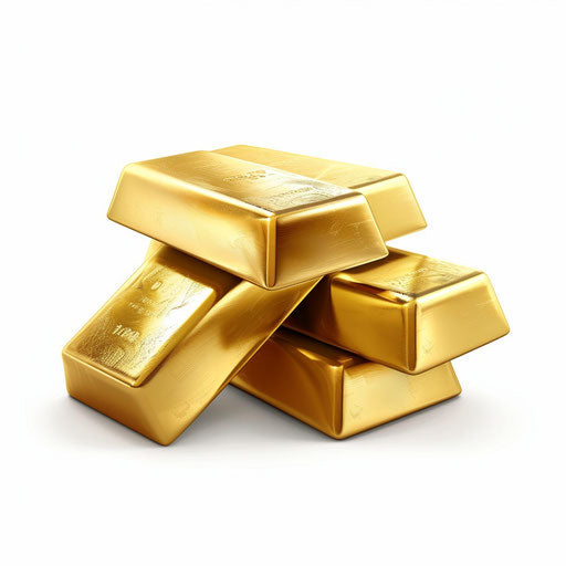 Realistic gold clipart on white background, vibrant colors, smooth gradients