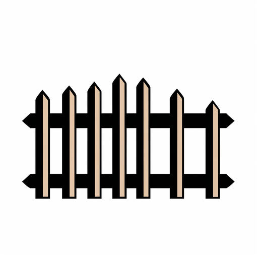 Minimalist fence clipart on white background