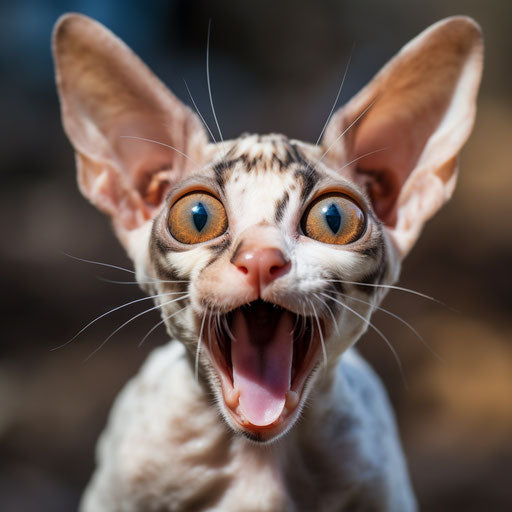 Cornish rex cat meowing