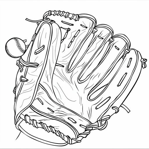 Baseball glove catches a ball