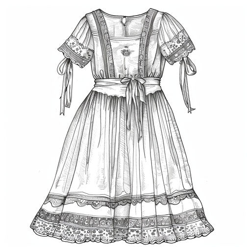 Vintage dress with lace and ribbons, 1920s theme