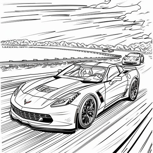 Sports car race on the highway