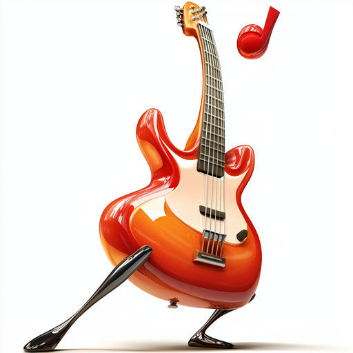 Humorous caricature of musical instruments with human characteristics