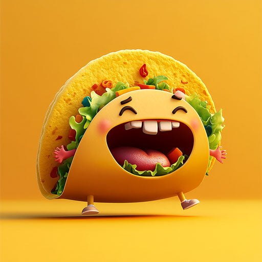 Innovative Taco Caricature Clipart for Educational Tools