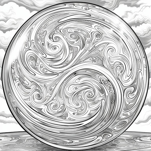 Mystical crystal ball with swirling patterns