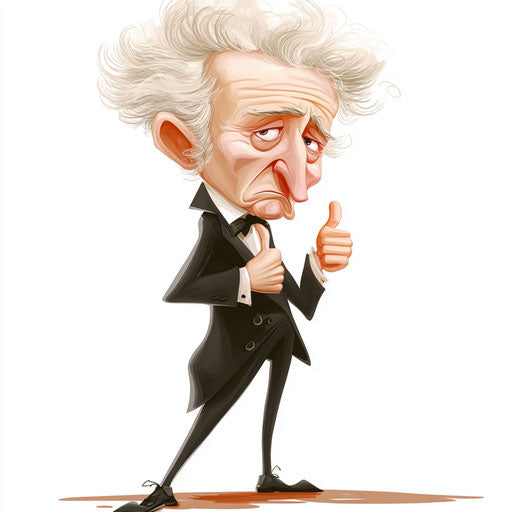 Humorous caricature with human characteristics and magical atmosphere