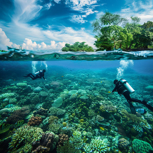 Exploring coral reefs at Nusa Dua Beach, Indonesia