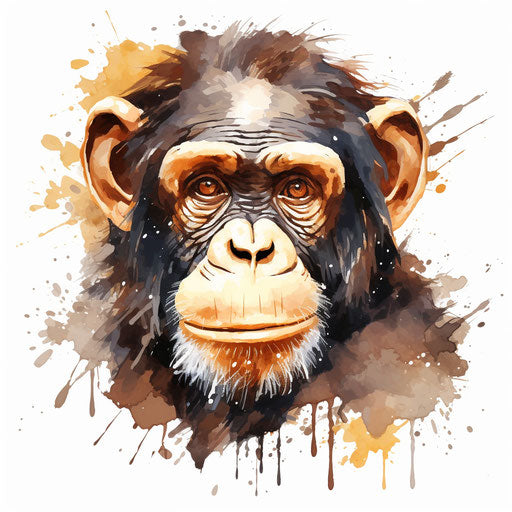 Ape clipart in the style of Oil painting