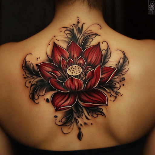 Simple flower tattoos with small lotus, J.P. Targete style