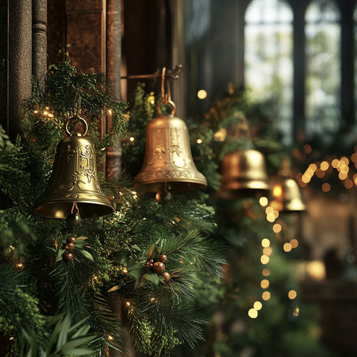 Christmas bells in a serene church setting