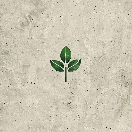 Nature-inspired vector logo with green accents on natural texture