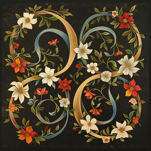 Infinity symbols with floral accents