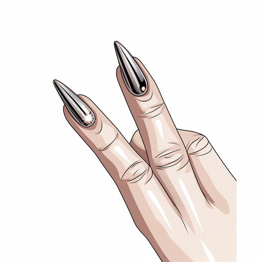 Minimalist nail clipart on white background