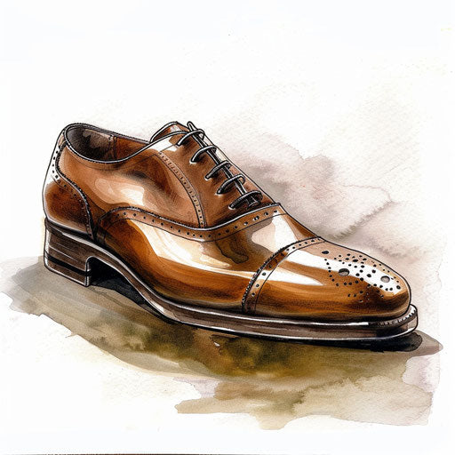 Artistic rendering of an Italian leather shoe tattoo design