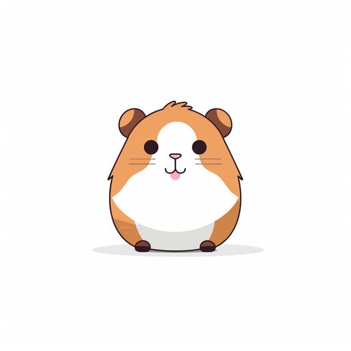 Hamster drawing in Minimalist style, on white background