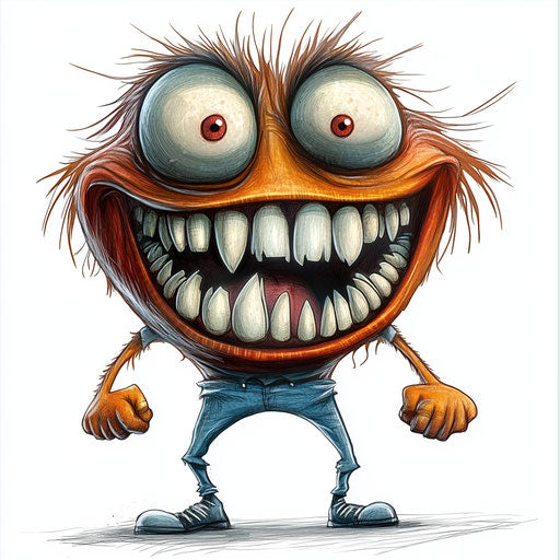 Humorous caricature of an among us character clipart with human characteristics