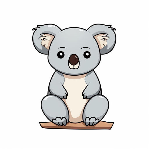 Minimalist style koala clip art on white background