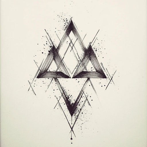 Sternum tattoo for women: interlocking triangles