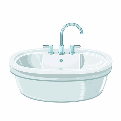 Realistic sink clipart with flat white background