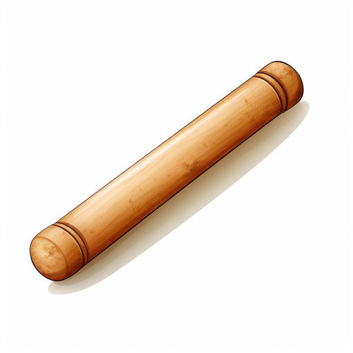 Rolling pin clipart in minimalist style, on white background