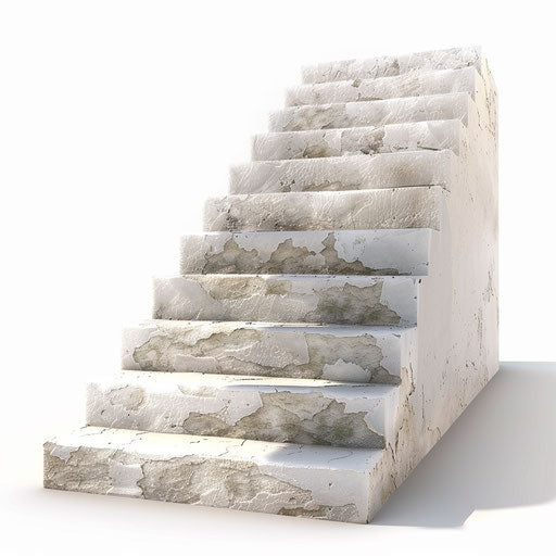 Realistic stairs clipart on flat white background
