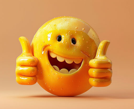 Smiling emoticon giving thumbs up