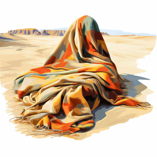 Blanket clipart in the style of Oil painting, on a white background