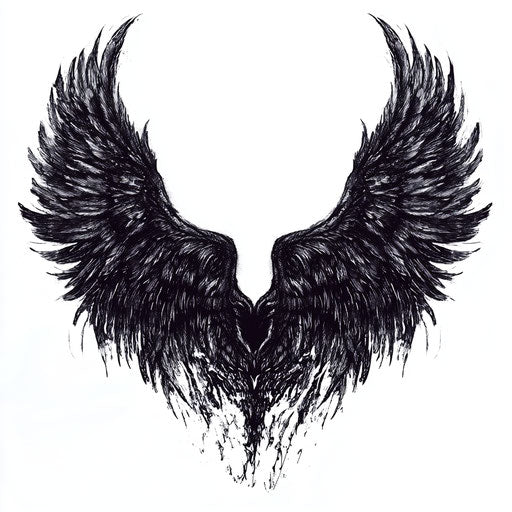 angel tattoo sketch on neck with gothic design