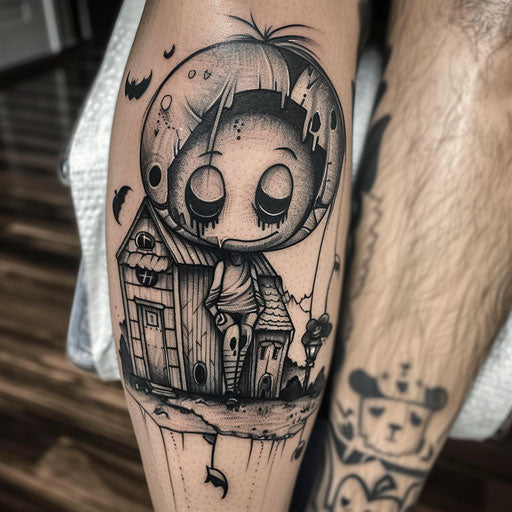 Depression tattoo with whimsical themes