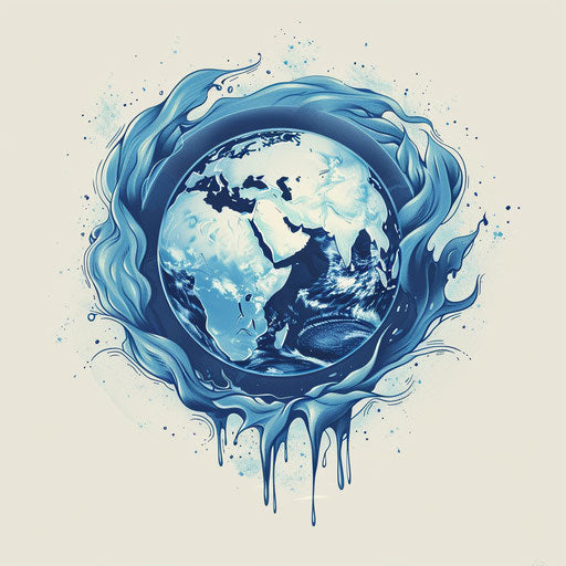 Eerie flat tattoo sketch of a ghostly globe