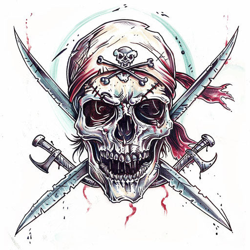 Spirit of Adventure and Danger in Pirate Skull Tattoo