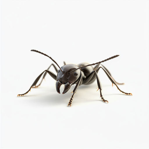 3D ant on flat white background