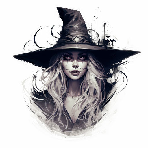 Witches in Hat Tattoo