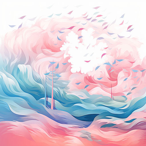 Wind clipart in the style of Pastel Colors Art, on a white background