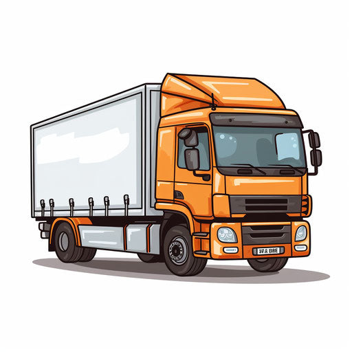 Truck clipart in the minimalist style, on white background