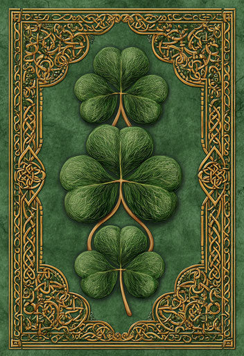 Intricate Irish Design with Interwoven Shamrocks