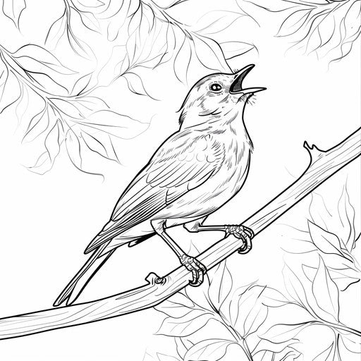 Bird singing on a branch