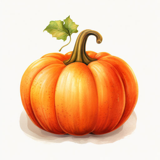 Cute pumpkin clipart in the style of oil painting, on white background