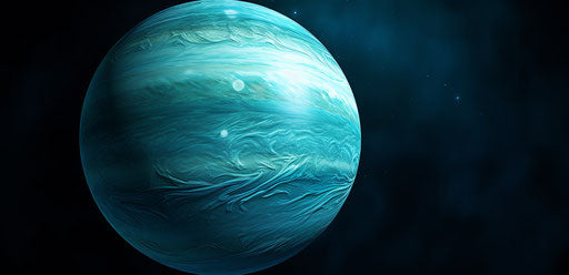 The moon planet Neptune, light aquamarine style, smooth lines, light teal and aquamarine