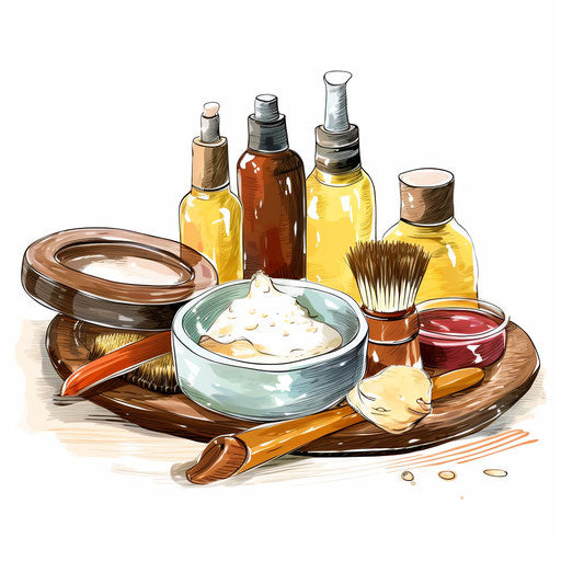 Hygiene clipart in the style of Oil painting on white background