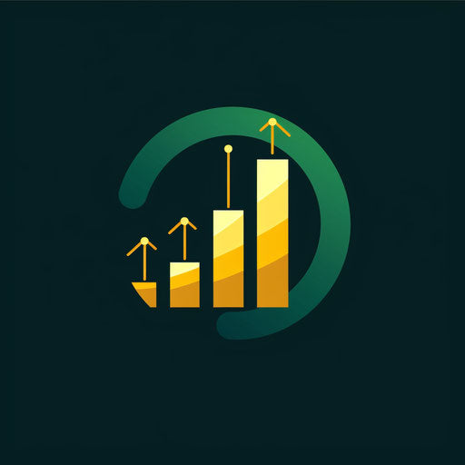 Sophisticated digital marketing logo with bar chart and dark green background