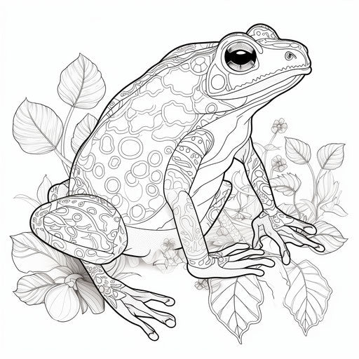 The frog on a leaf, mosaic-inspired realism, intricate cut-outs