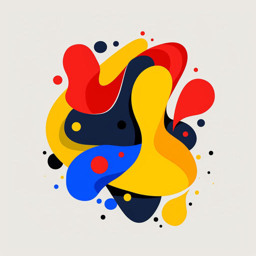 Online logo with dynamic shapes and bright colors