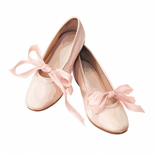 Ballet shoes, oil painting style